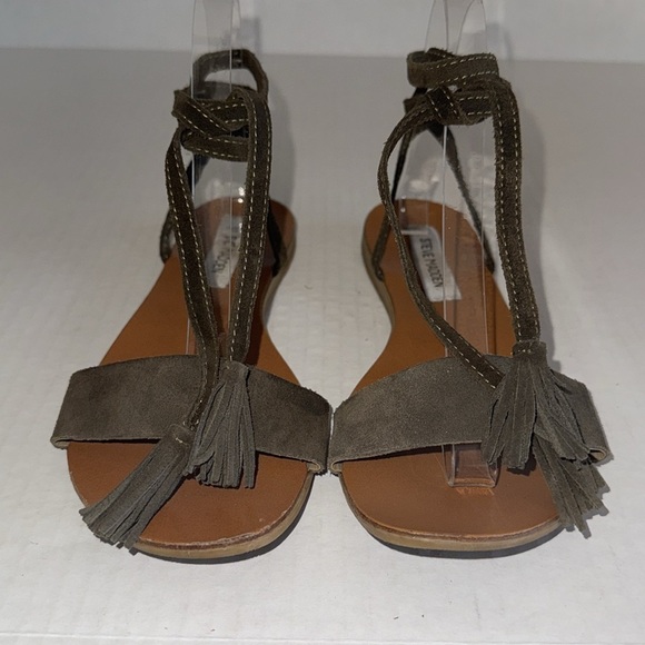 Steve Madden Suede Ankle Wrap Sandals - Picture 3 of 7